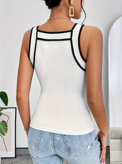 White tank top with contrast details - Naomi