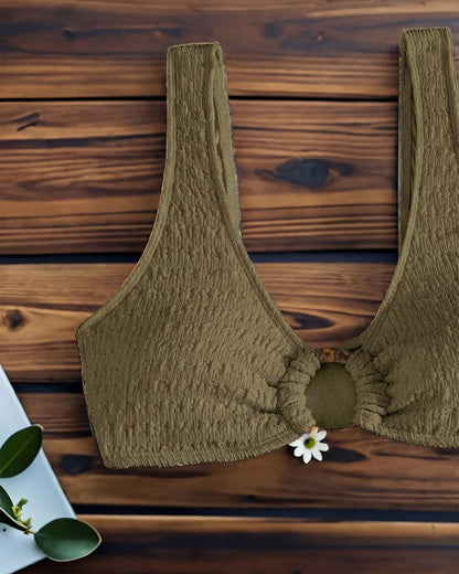 Bikini V-Ausschnitt Hohe Taille