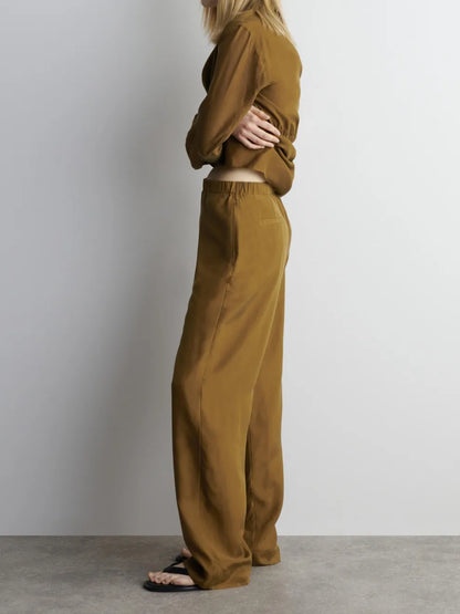 Ensemble pantalon de costume chic à revers châle