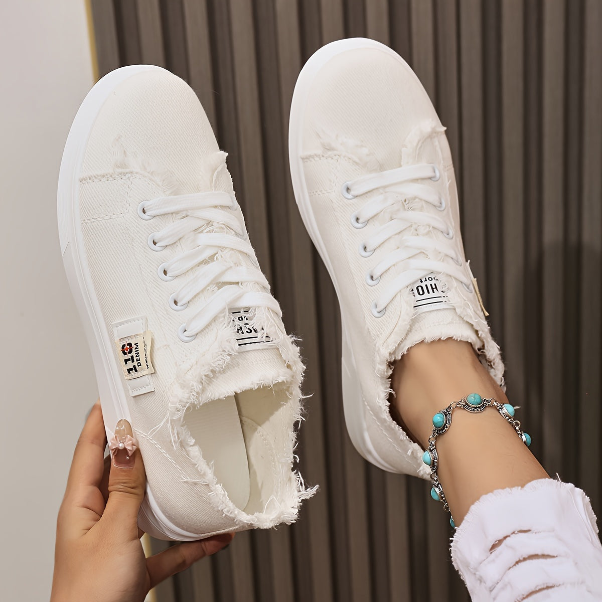 White Canvas Shoe - Women's Casual Sneakers