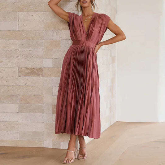 Red pleated dress – Clara