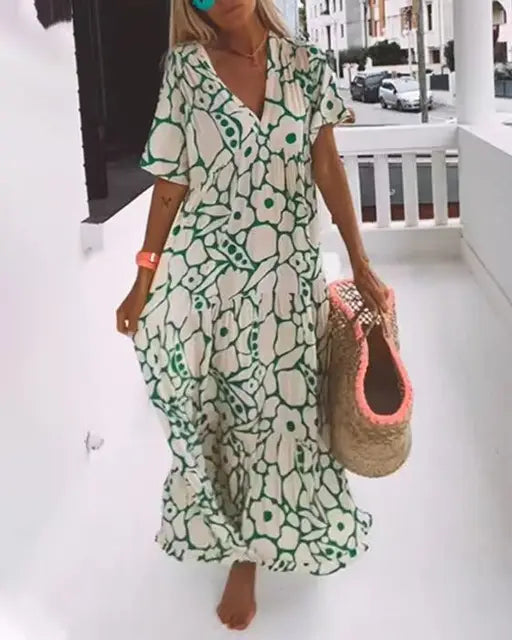 Green summer dress - Elena