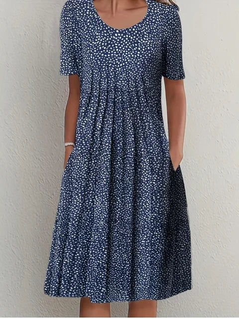 Blaues Punktkleid – Nora