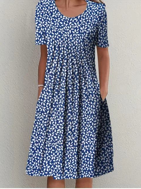 Blaues Punktkleid – Nora