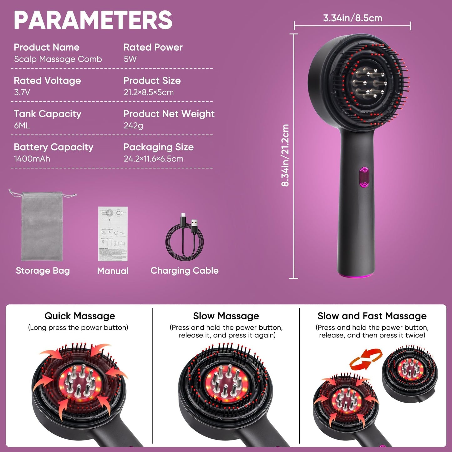 2026 HOT SALE 💥 Electric Guided Liquid Conditioning Hair Massage Comb