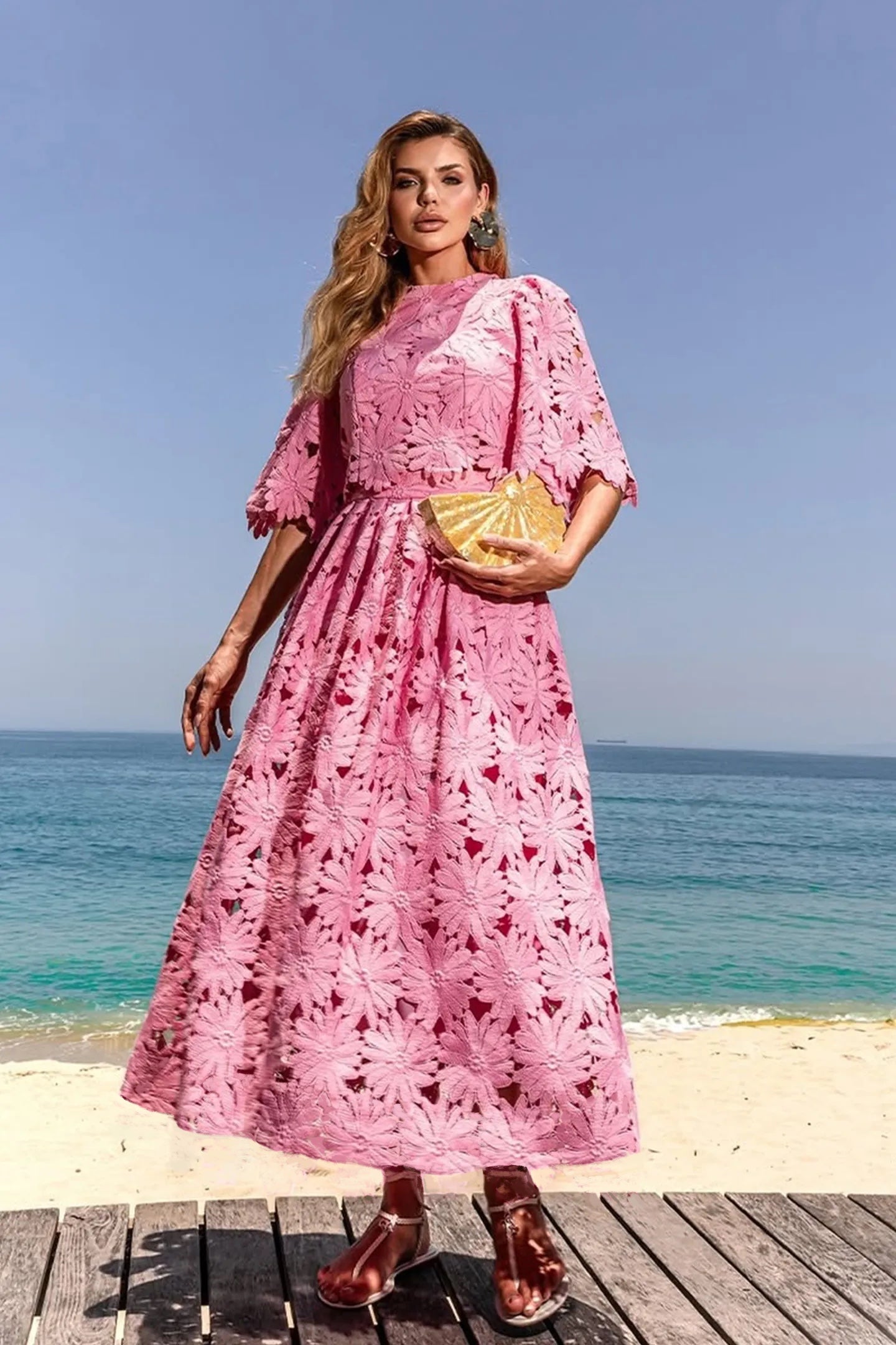 Ensemble haut court et jupe en dentelle pour femme - Lea