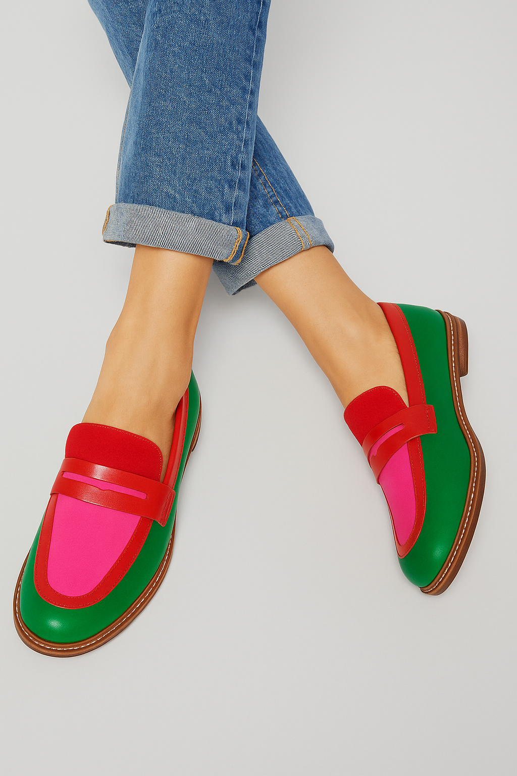 Neon City Colorblock Slip-On Loafers