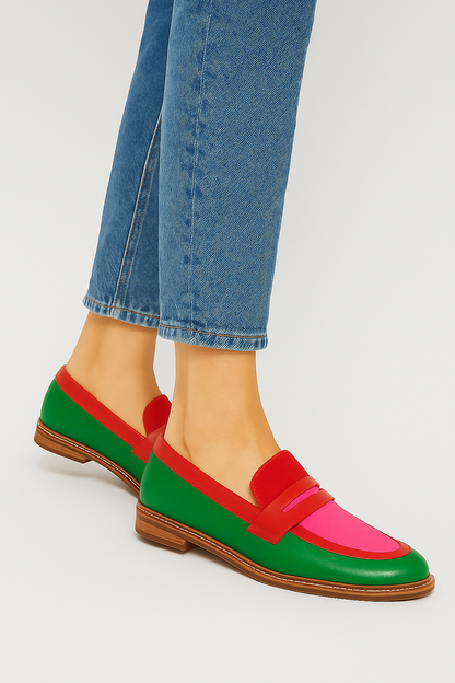 Neon City Colorblock Slip-On Loafers