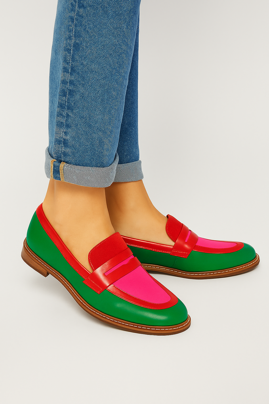 Neon City Colorblock Slip-On Loafers