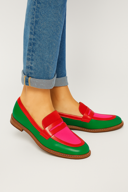 Neon City Colorblock Slip-On Loafers