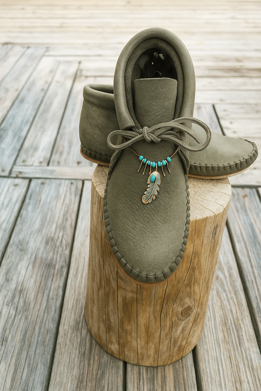 Vintage gypsy totem silver feather ankle boots