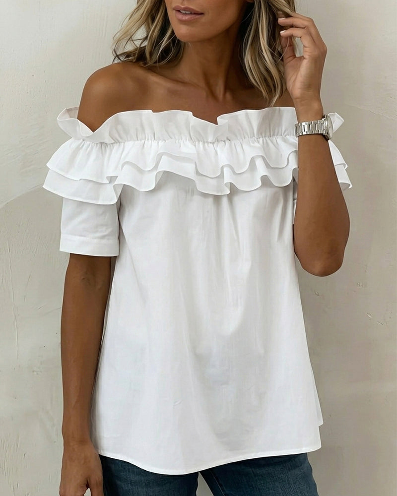 Bluse Rüschen Off-the-Shoulder