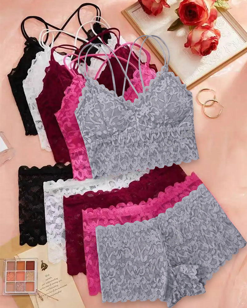 Dessous Set Spitze Cutout Rücken