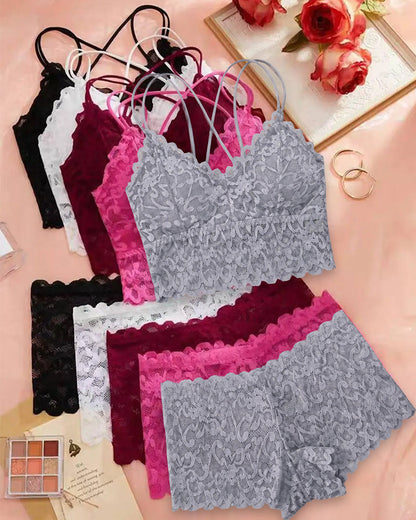 Dessous Set Spitze Cutout Rücken