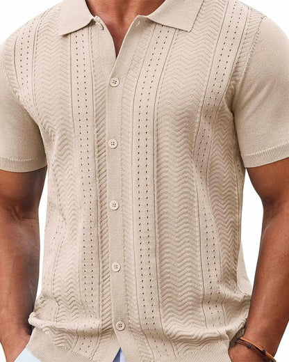 Shirts Durchbrochen Gestrick Knopf
