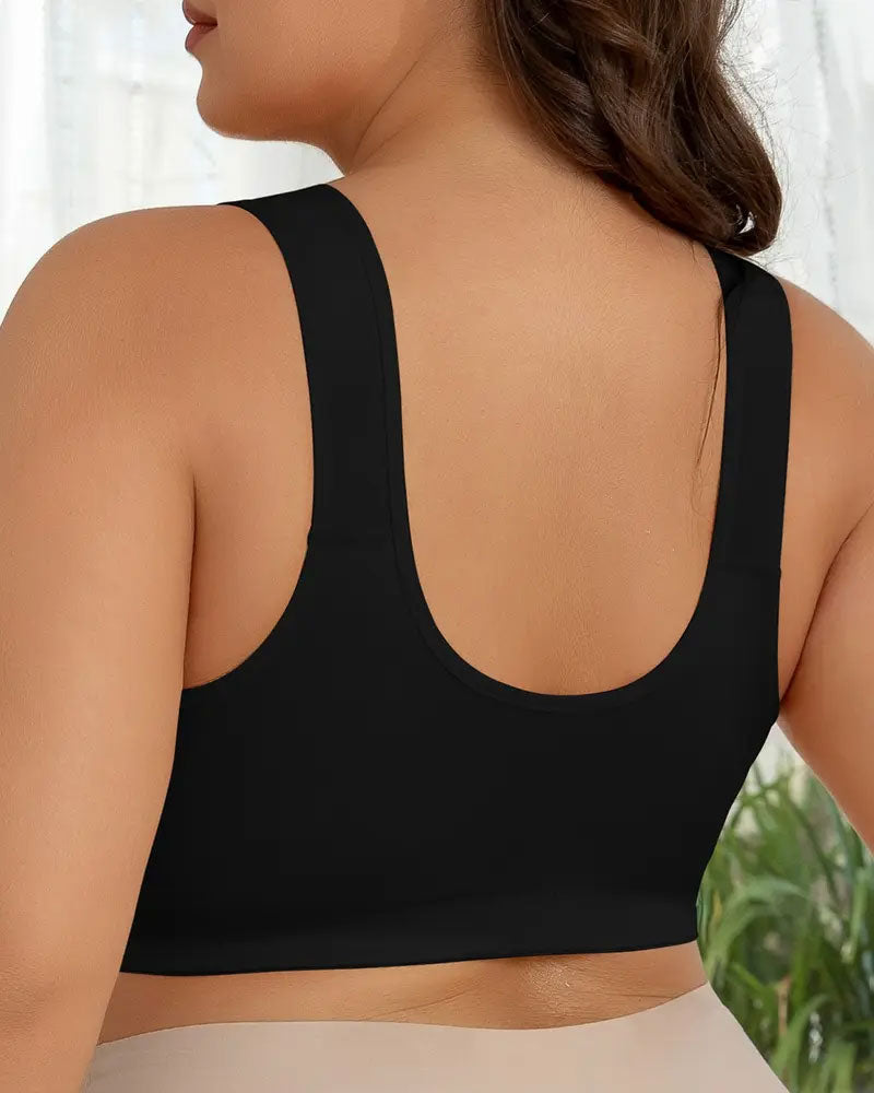 Vorne Verschluss Drahtlos Chic Geometrischer Druck Bralette