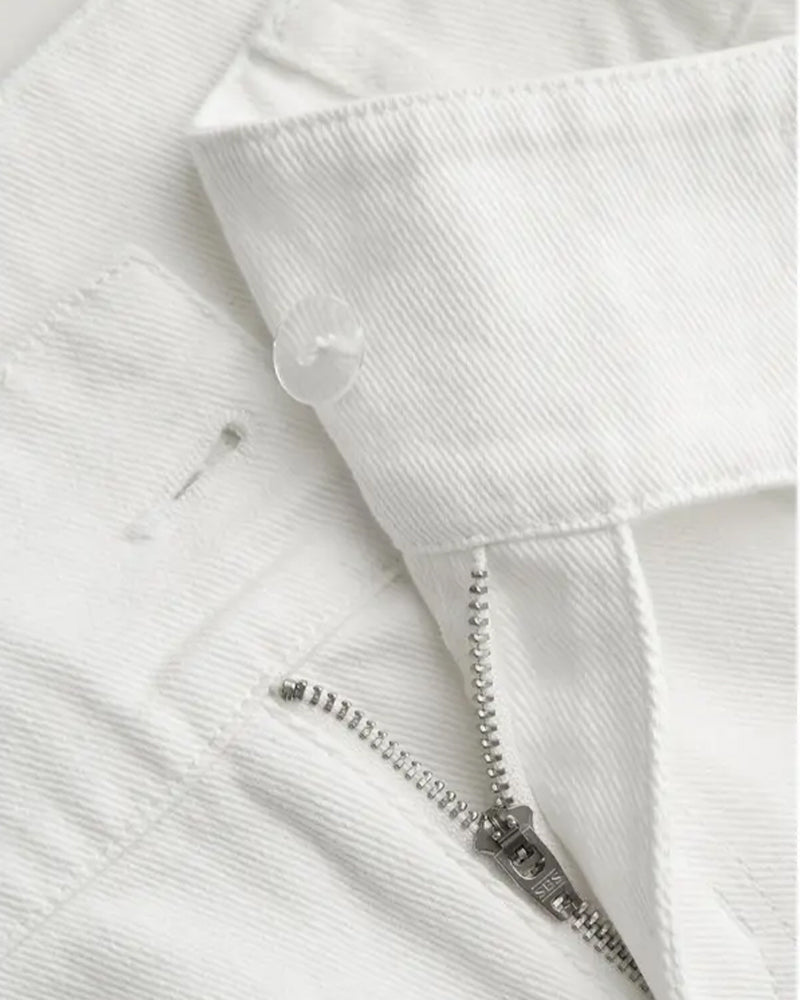 Hose Drei-Knopf Hohe Taille Weites Bein