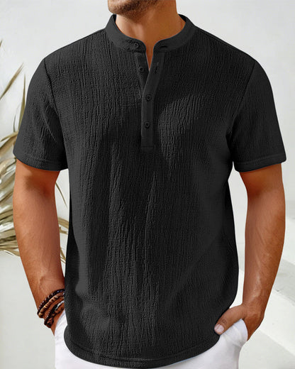 Hemd Einfarbig Locker Henley