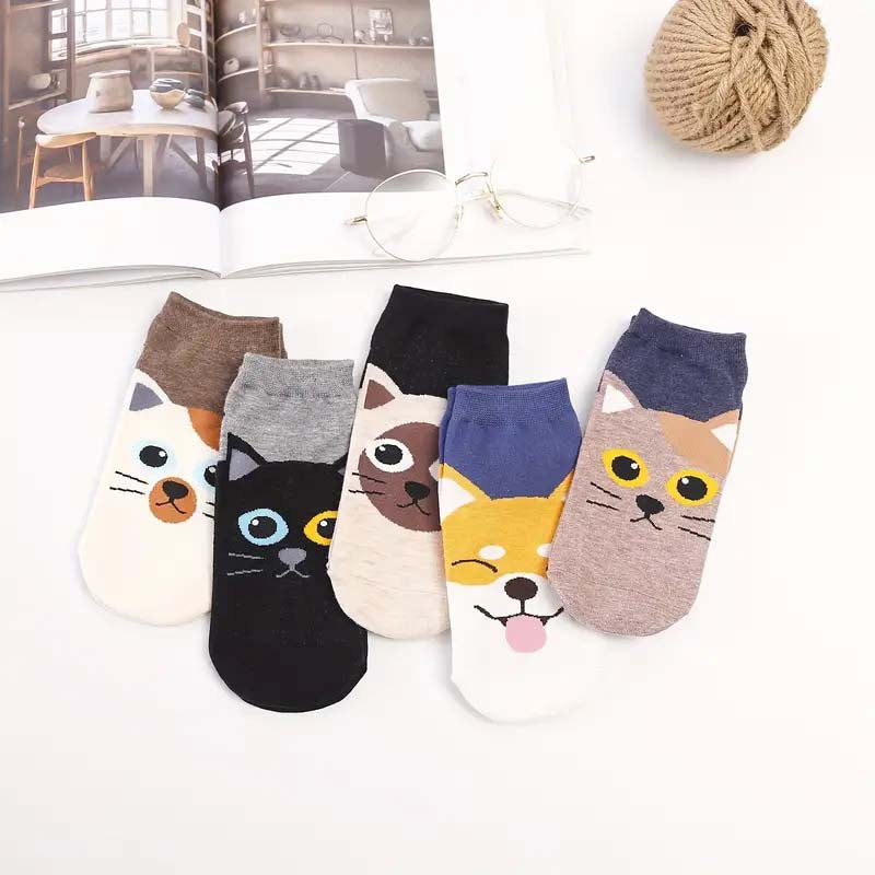 Packung Mit 5 Paar Cartoon-Socken Mehrfarbig