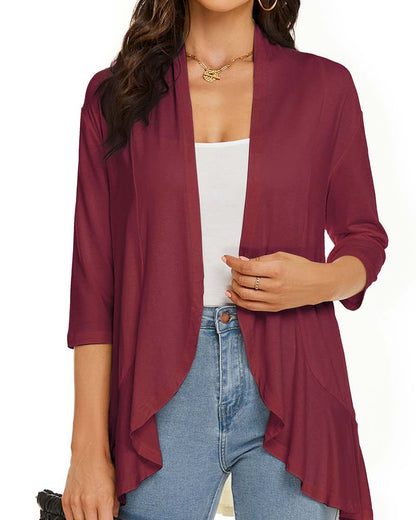Damen Cardigan Lässig Leichtgewicht Offene Vorderseite