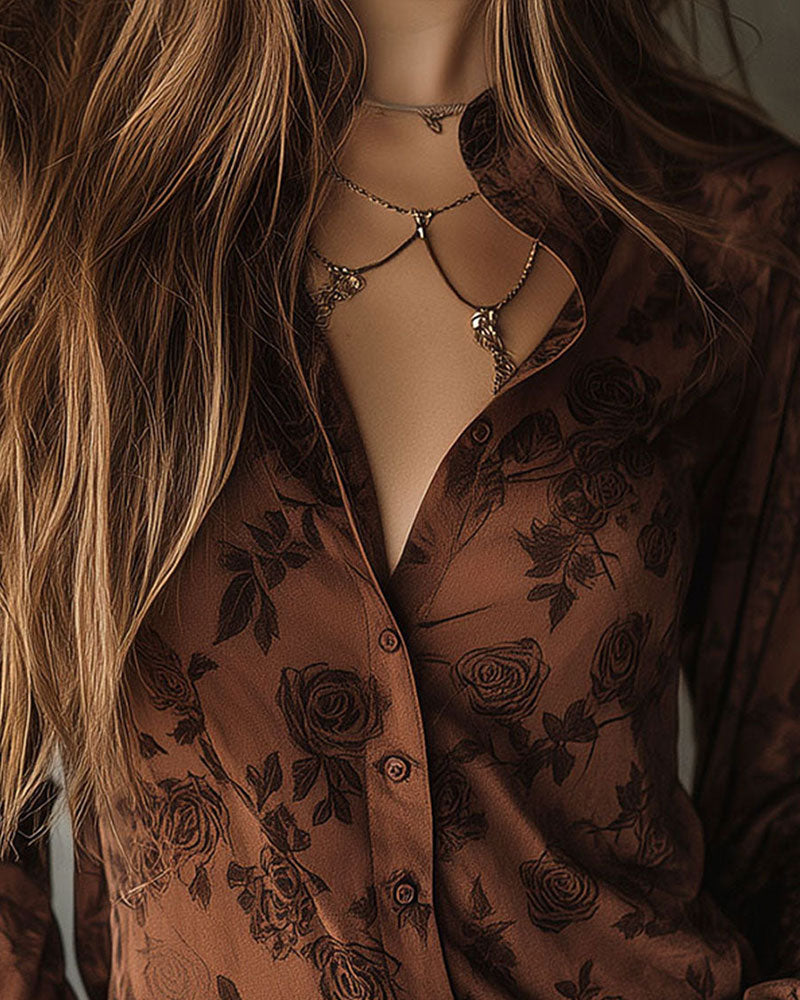 Hemd Retro Blume