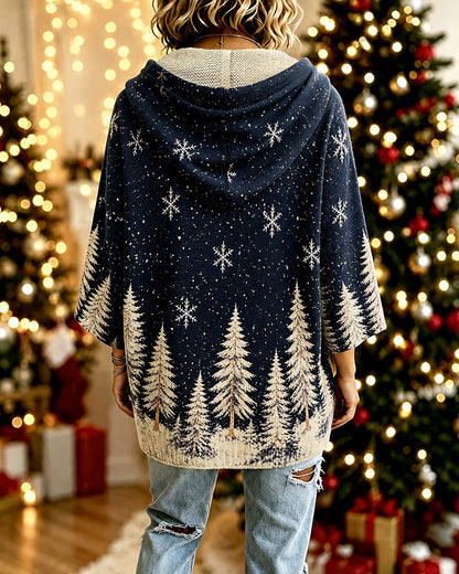 Pullover Kapuze Schneeflocke Weihnachtsbaum