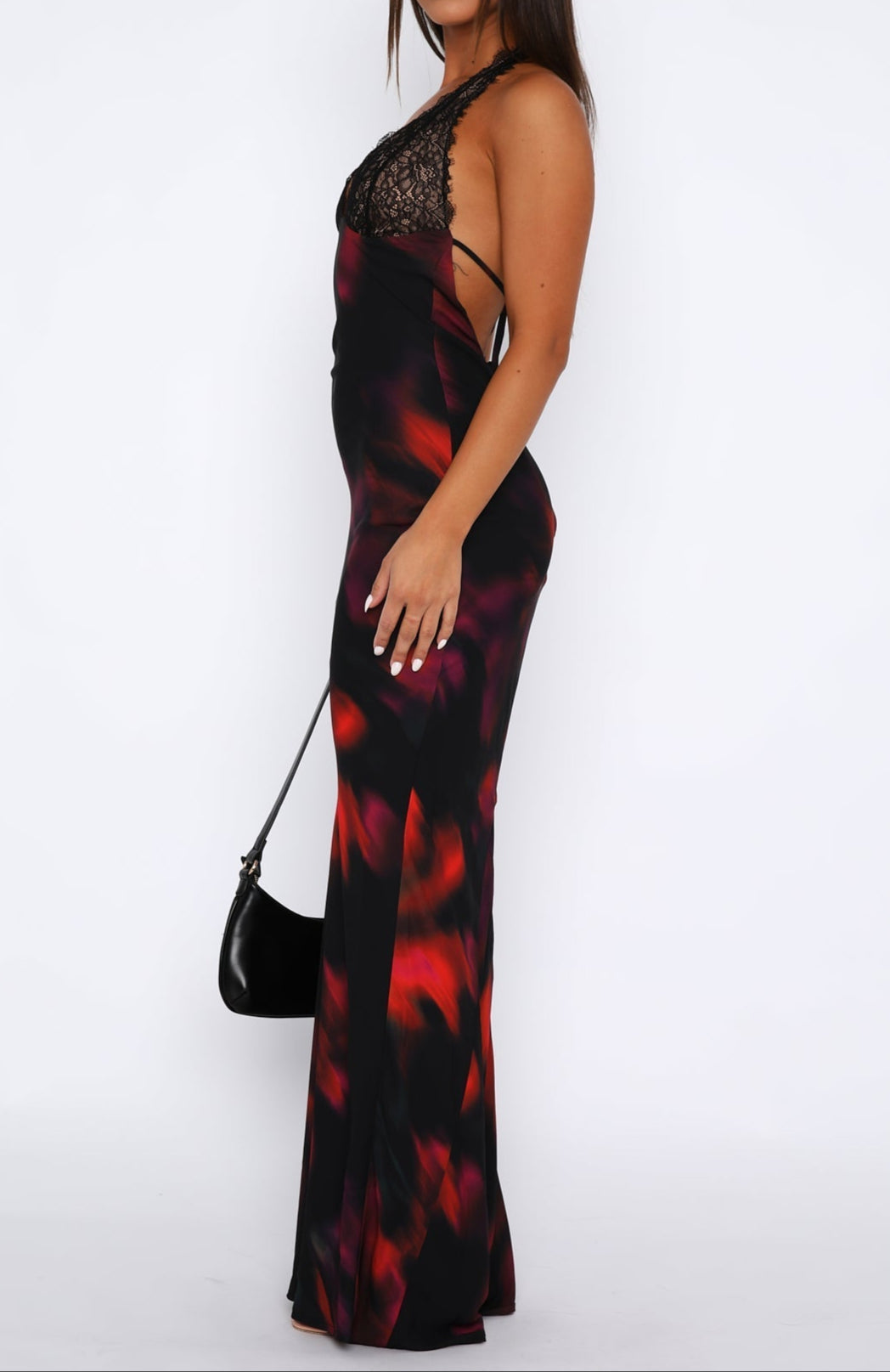 Robe longue Marina à imprimé floral Sangria