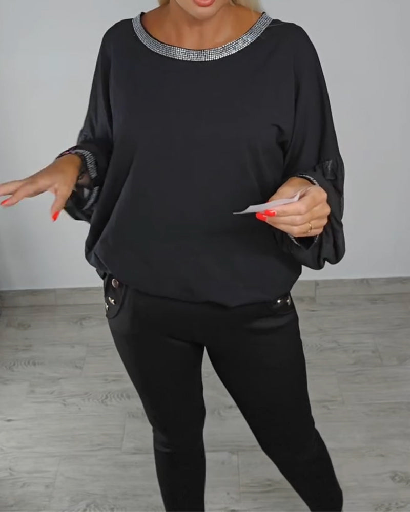 Top Mesh Heiß Diamant Modisch