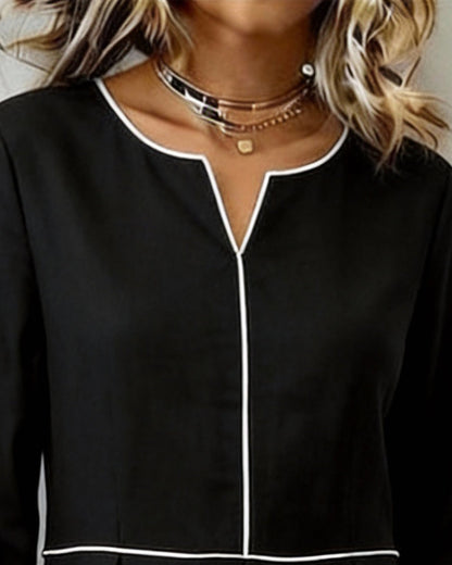 Kleid Stilvoll Kontrastfarbe