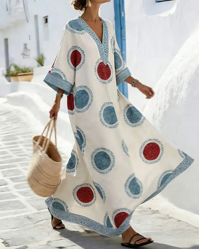 Kleid Pünktchen Druck Locker