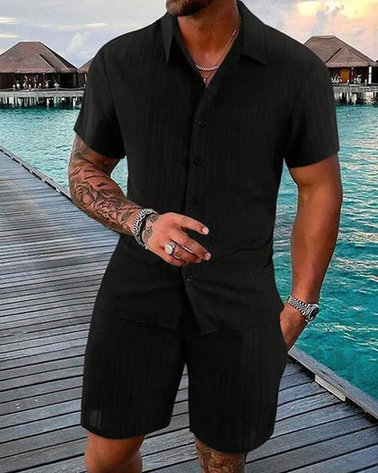 Zweiteiler Casual Herren Kurzarm Hemd