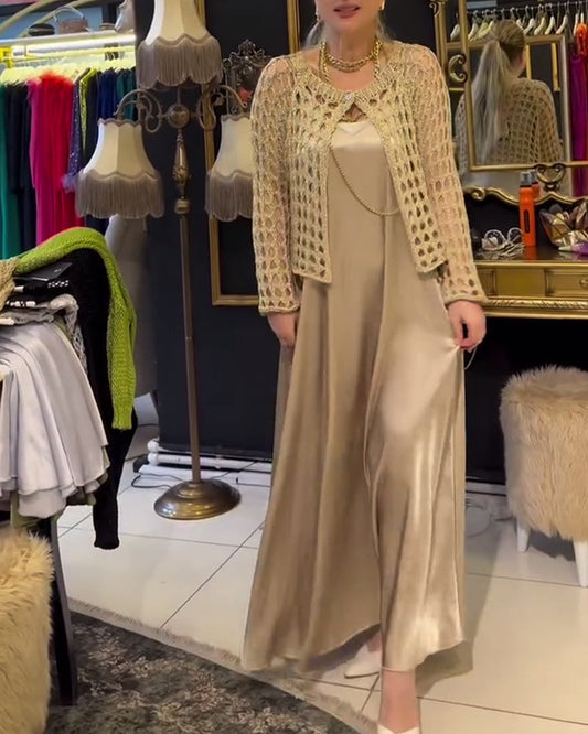 Lässiger, einfarbiger cardigan mit hohlknöpfen