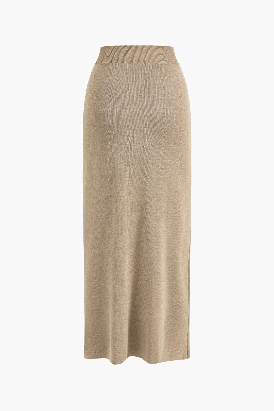 Einfarbiges Vintage Crop Top mit Knopfleiste und Maxirock Set