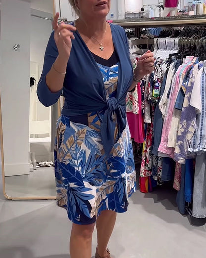 Set Mantel & Camisole Bedruckt Kleid