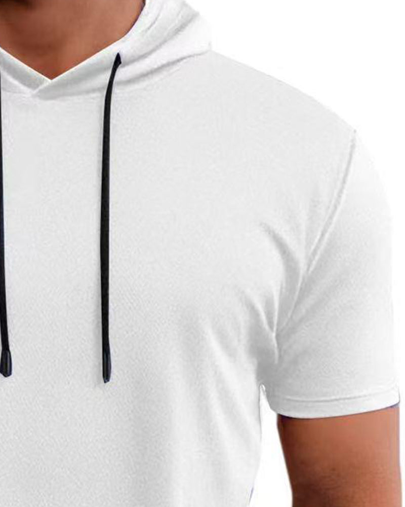 T-Shirt Kapuze Schnell Trocknen Kurzarm