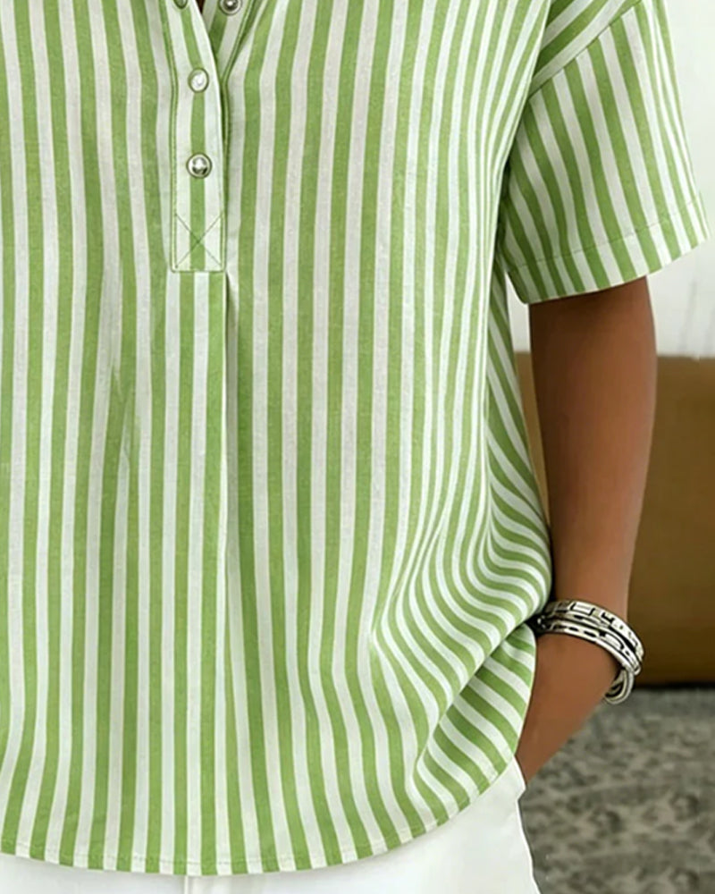 Bluse gestreift casual Knopfleiste