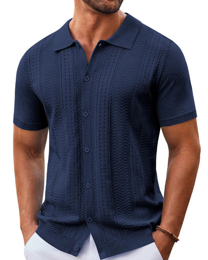 Shirts Durchbrochen Gestrick Knopf