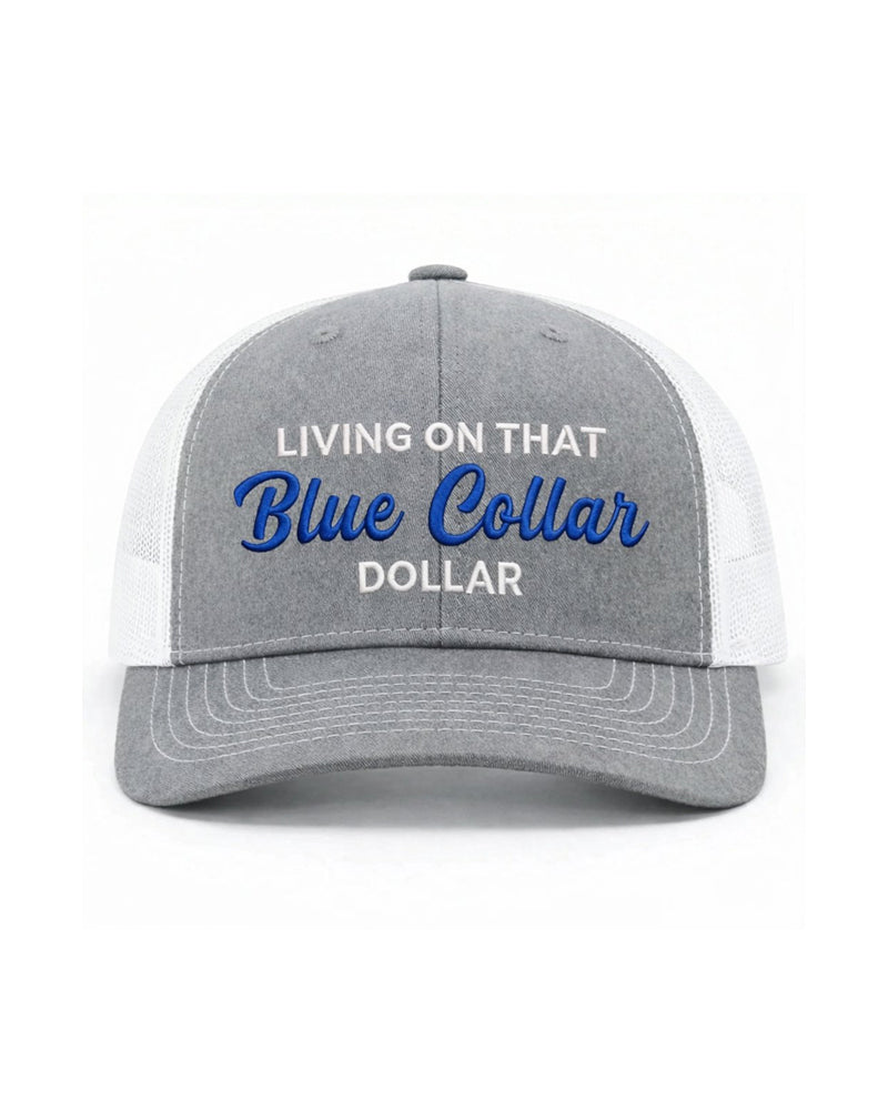Hut Blauer Kragen Dollar Trucker – Stolze Arbeitskleidung Kappe