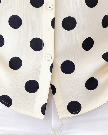 Bluse Polka-Dot Kurzarm
