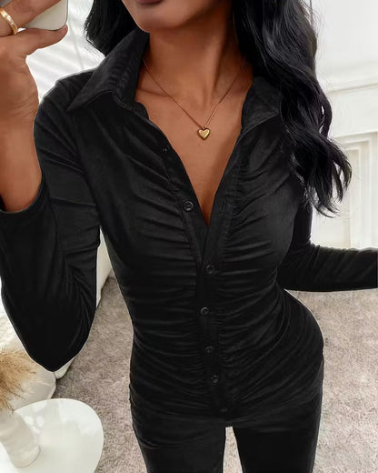 Bluse Casual Pendler Revers