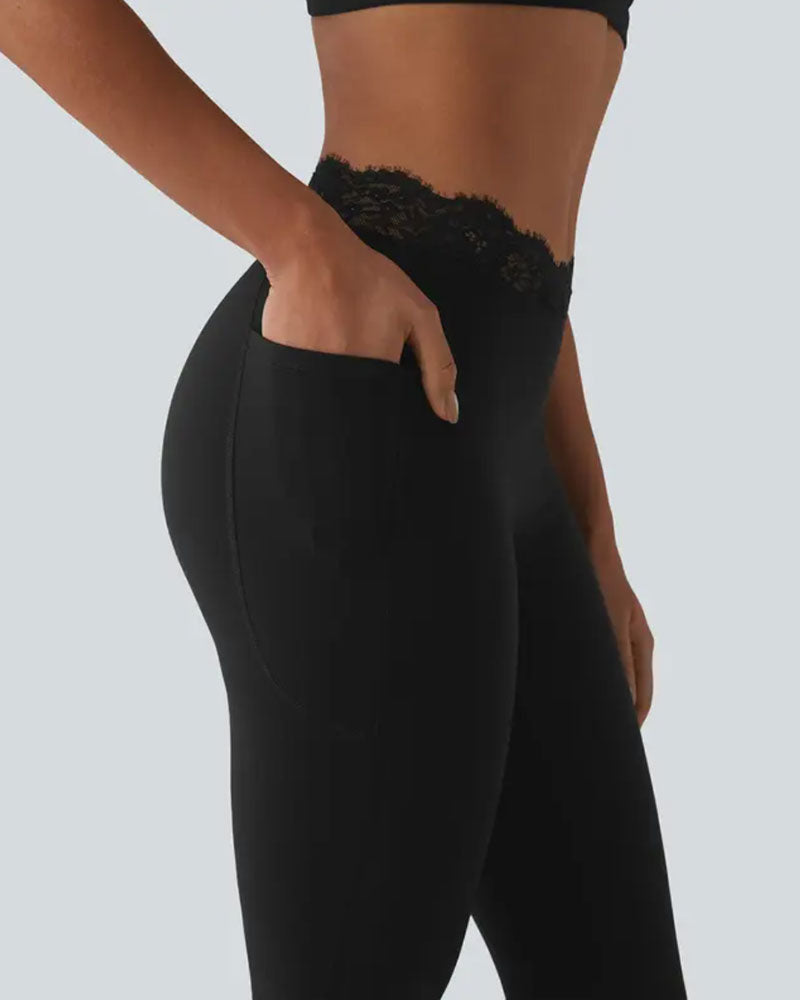 Hose Spitze Taille Leicht Ausgestellt Yoga