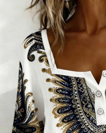 Bluse Bohemisch Quadratischer Ausschnitt