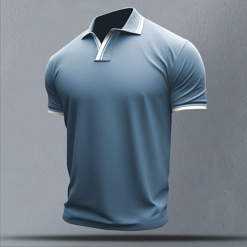 Sky blue polo shirt with contrast collar - Max