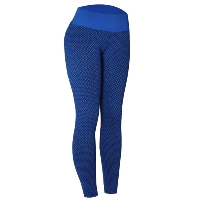 Frauen Sport Yogahosen sexy enge Leggings blau