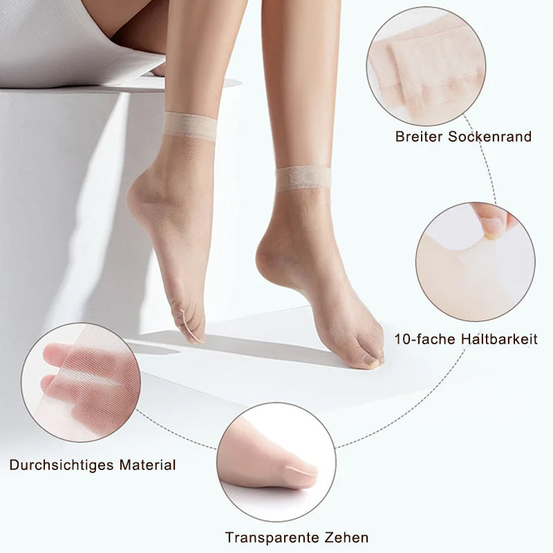 Damen transparenter Kristall Seide Socken