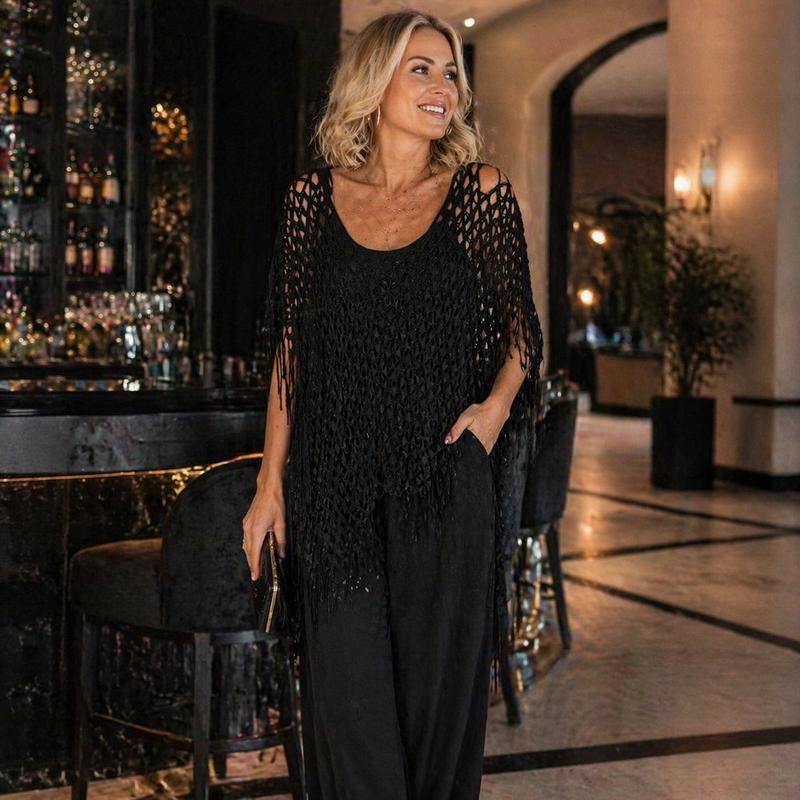 🏆 Last Day Special Price ! 💐Summer Metallic Crochet Cover-Up – Lightweight, Flowy & Effortlessly Stylish summer outfit
