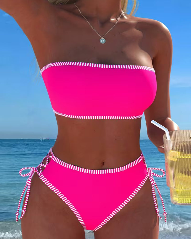 Bikini abnehmbarer Träger Colorblock zweiteilig