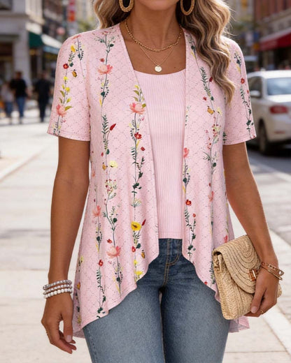 Bluse Gefälschte Zwei Teile Blumen