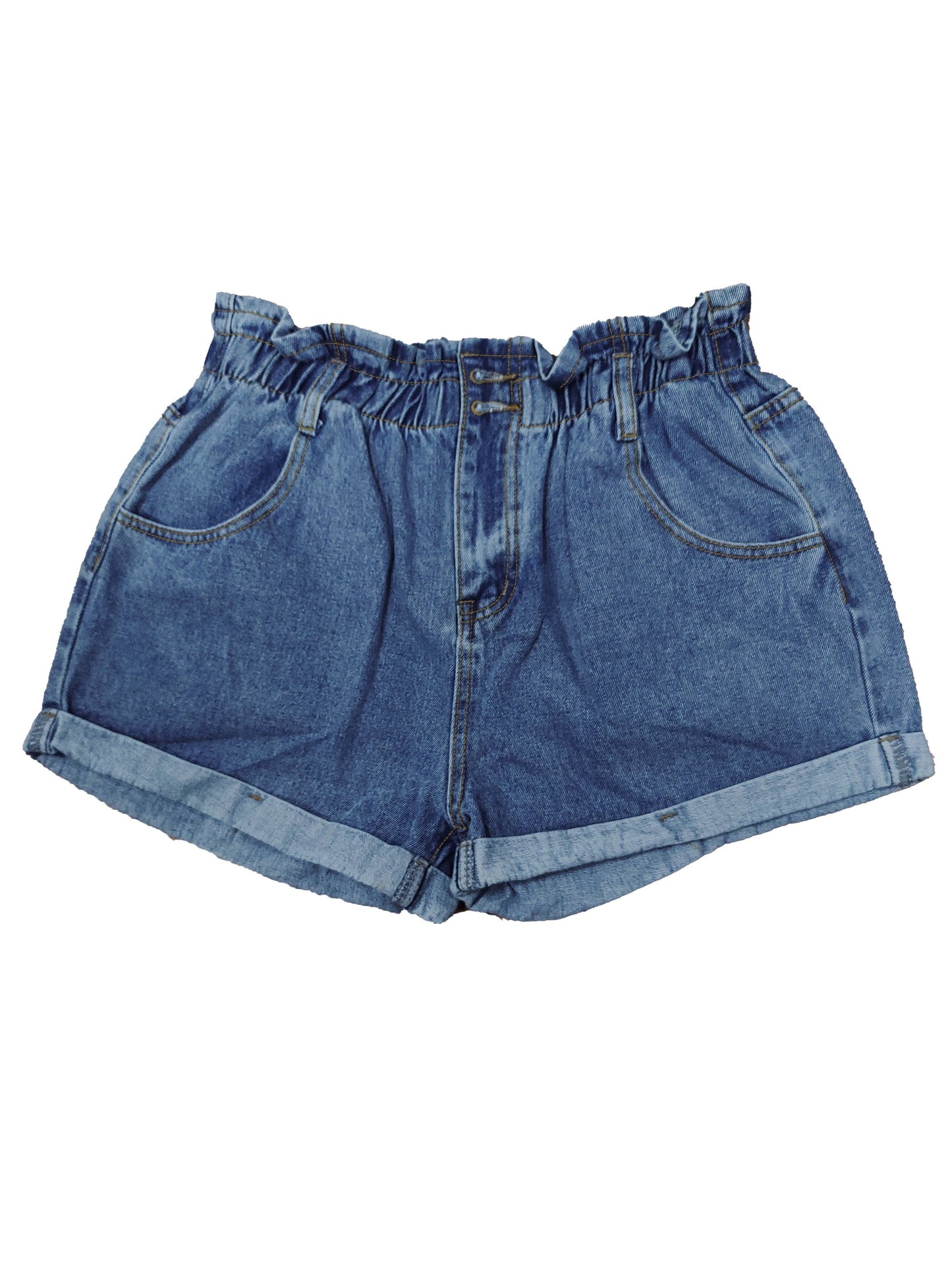 Light blue high-waist denim shorts - Lara