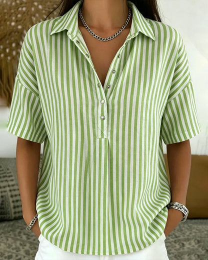 Bluse gestreift casual Knopfleiste